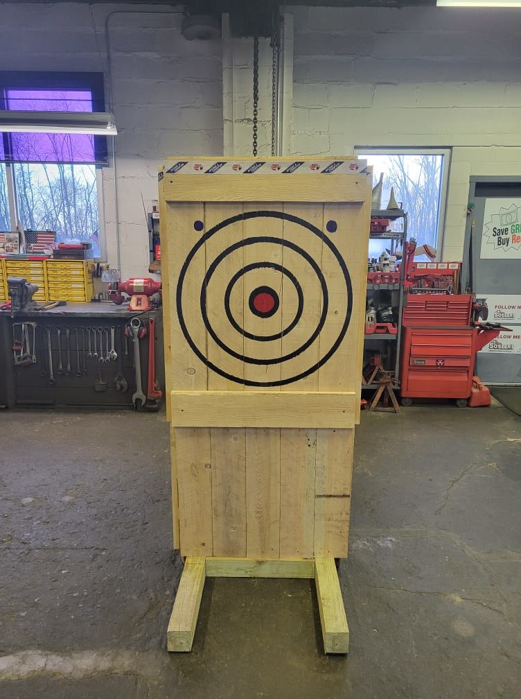 Customer photo review of Axe Throwing Target Builder Kit (Refillable Markers + Stencil)
