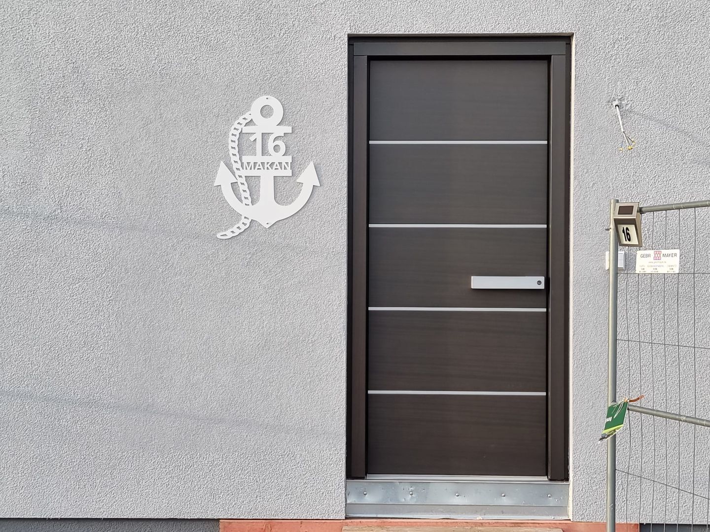 Customer photo review of Anker-Hausnummer mit Ankerkette (personalisierbar)