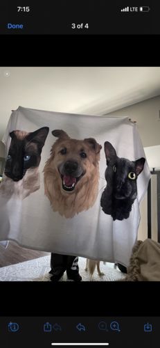 Customer photo review of Custom Pet Print Fleece Blanket