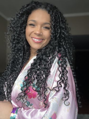 Customer photo review of Curly Ash Blonde