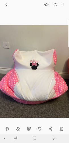Customer photo review of Personalised Applique Minnie Mouse Bean Bag Chair