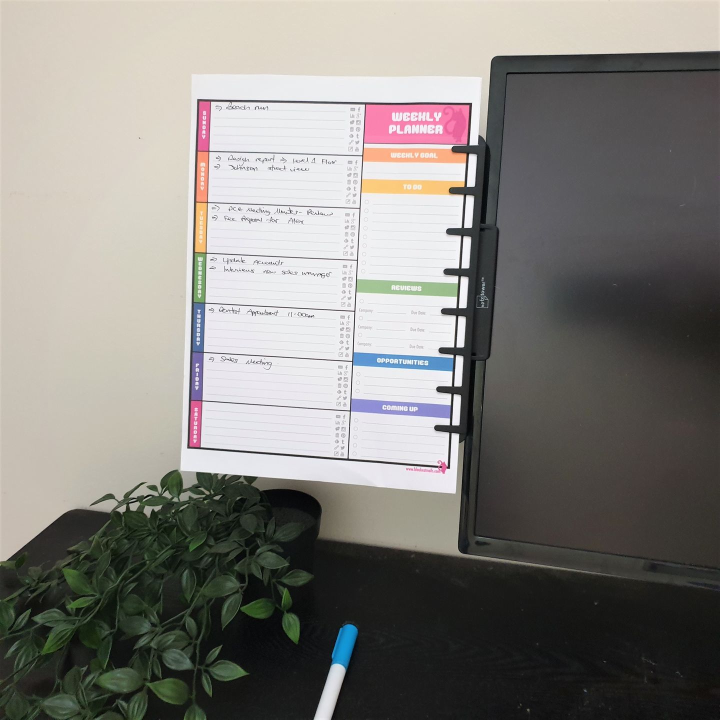 Customer photo review of Note Tower Monitor Document & Note Holder