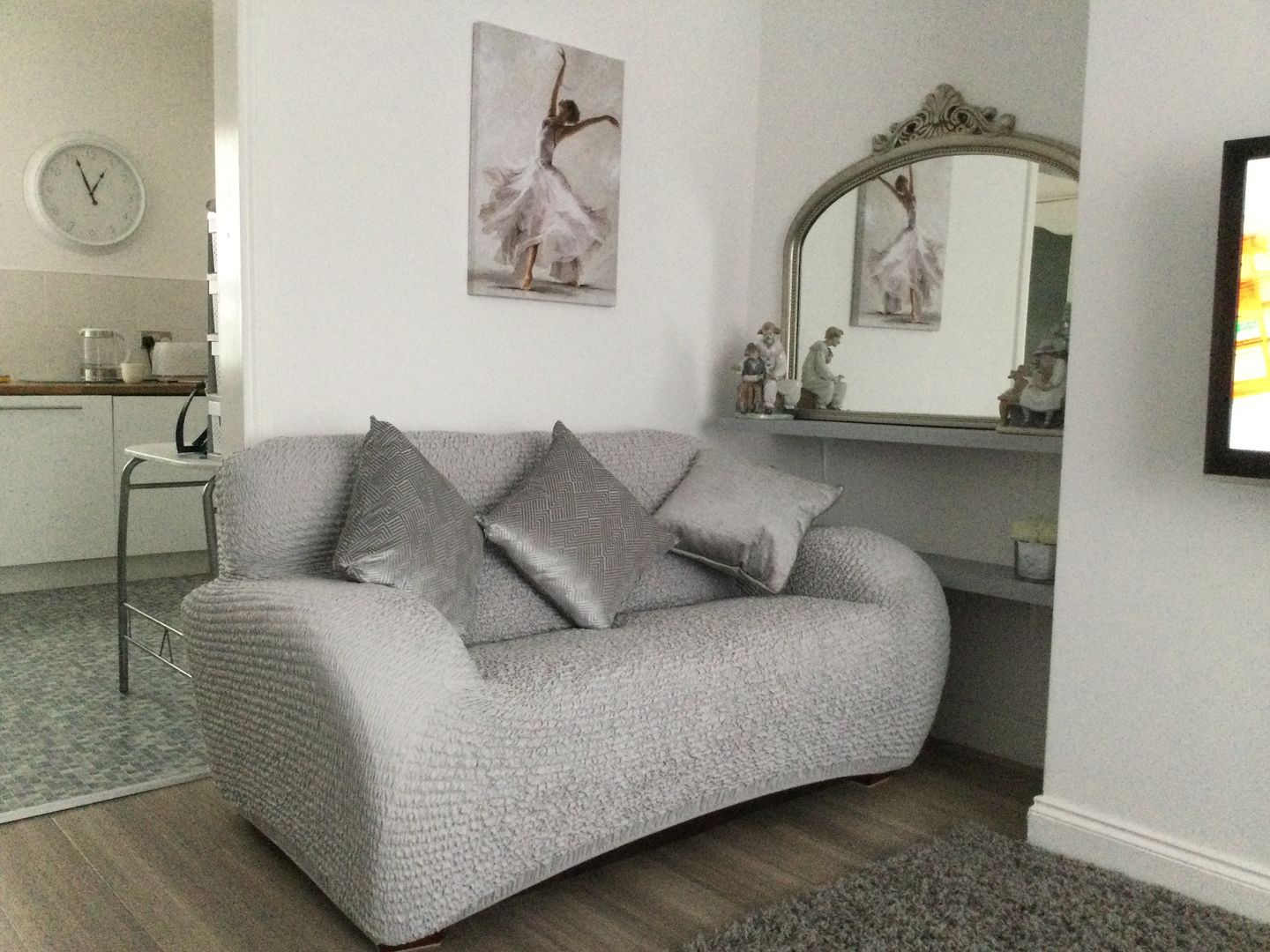 Customer photo review of 2 Seater Sofa Cover - Pearl  Microfibra
