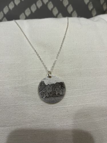 Customer photo review of Personalized Photo Necklace Sterling Silver Face Engraved Necklace For Her Him