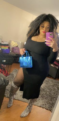 Customer photo review of Python mini bag (blue chrome)