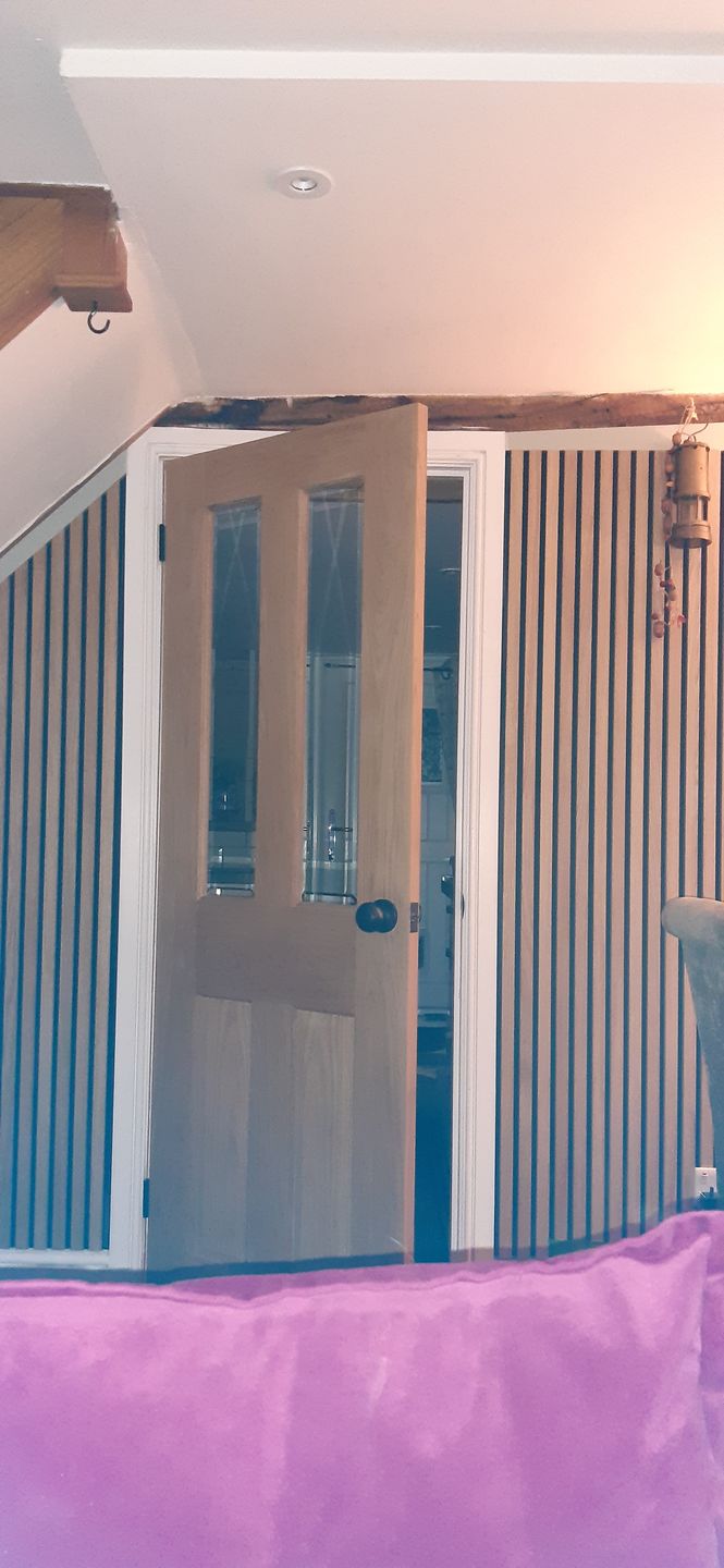 Customer photo review of SlatWall Natural Oak Sample