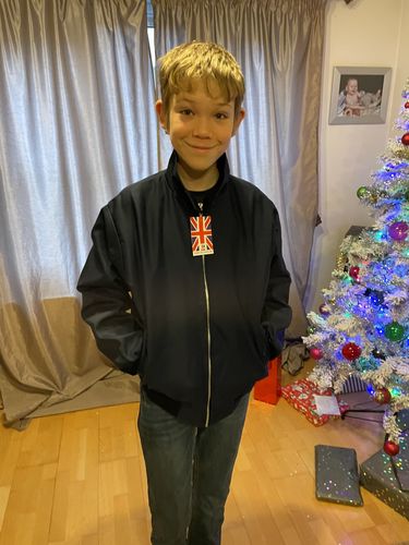 Customer photo review of Kids Classic Harrington Jacket - Navy