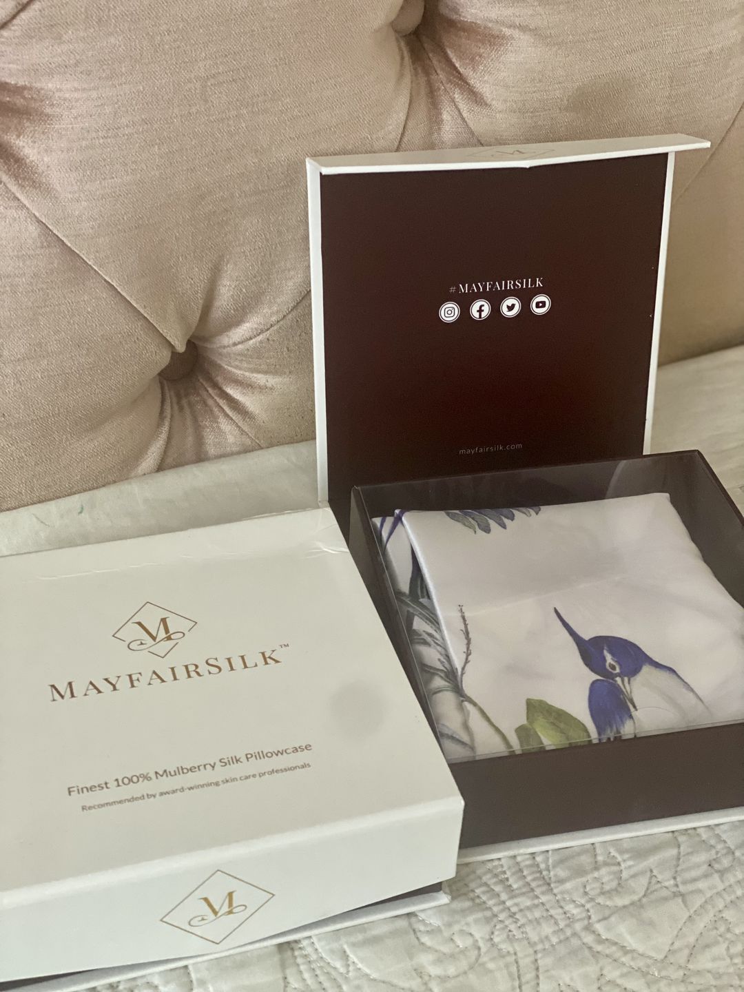 Customer photo review of Hummingbird Pure Silk Pillowcase