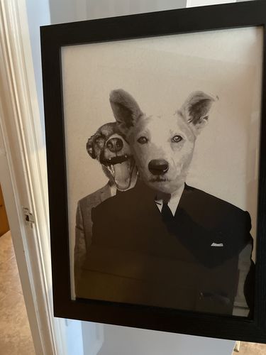 Customer photo review of The Krays – Custom Pet Portrait