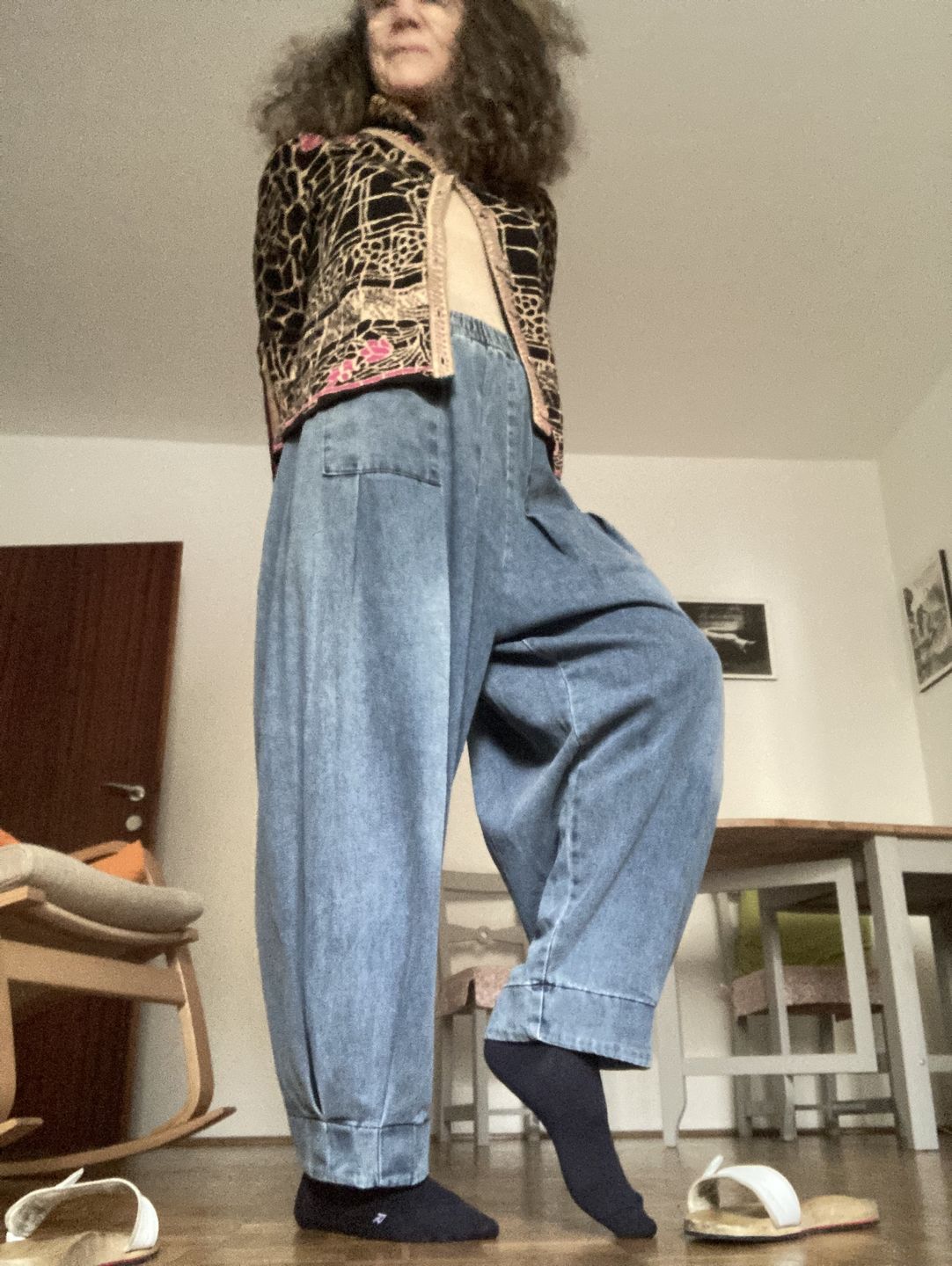Customer photo review of Plus Size - Simple Pure Color Loose Jeans