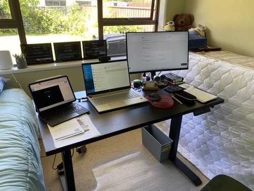 Customer photo review of Evo Electric Standing Height Adjustable  Desk(Free Shipping Nationwide)