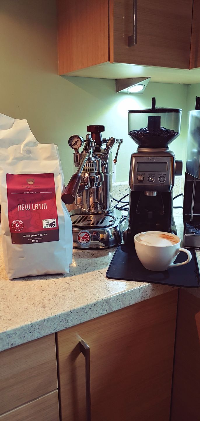 Customer photo review of Brown Bear New Latin Espresso Coffee, Strength 5, Dark Roast