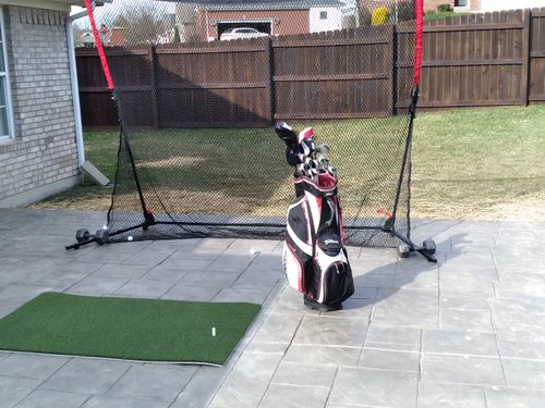 Customer photo review of FairwayHero Golf Mat | Portable Golf Hitting Practice Mat
