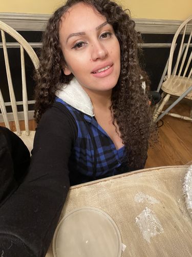 Customer photo review of Curly Ash Blonde