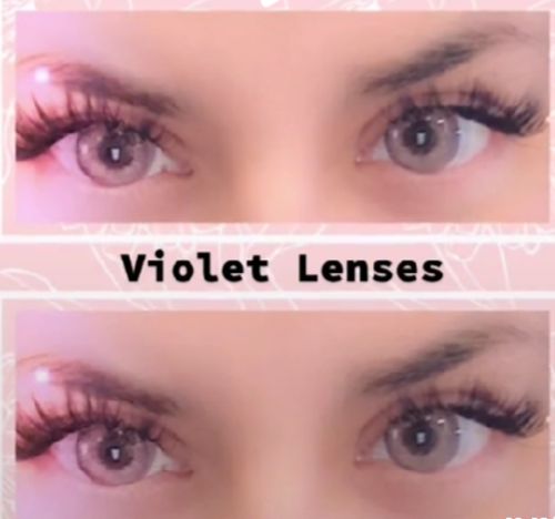 Customer photo review of EYEVOS Uniture Rora Purple Colored Contact Lenses