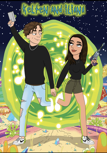 Customer photo review of 'Rick and Morty' Custom Portrait