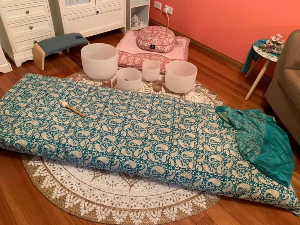 Customer photo review of Round Meditation Cushion Paisley Pink