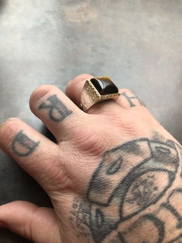 Customer photo review of Unique Vintage Men's Ring 925 Silver with Natural Stone
