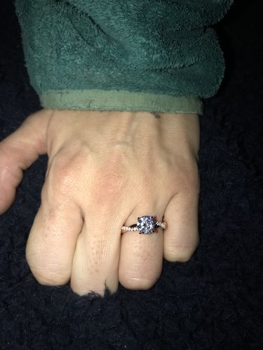 Customer photo review of Louily 1.25 Carat Twist Round Cut Engagement Ring In Sterling Silver