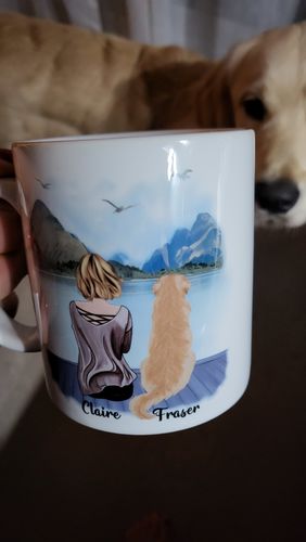 Customer photo review of Girl & Dogs - Life is better with a dog Personalised Mug