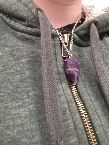 Customer photo review of Lepidolite Drop Pendant