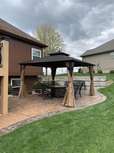 Customer photo review of 12'x12' Hardtop Gazebo Canopy Galvanized Steel Pergolas with Netting & Curtains