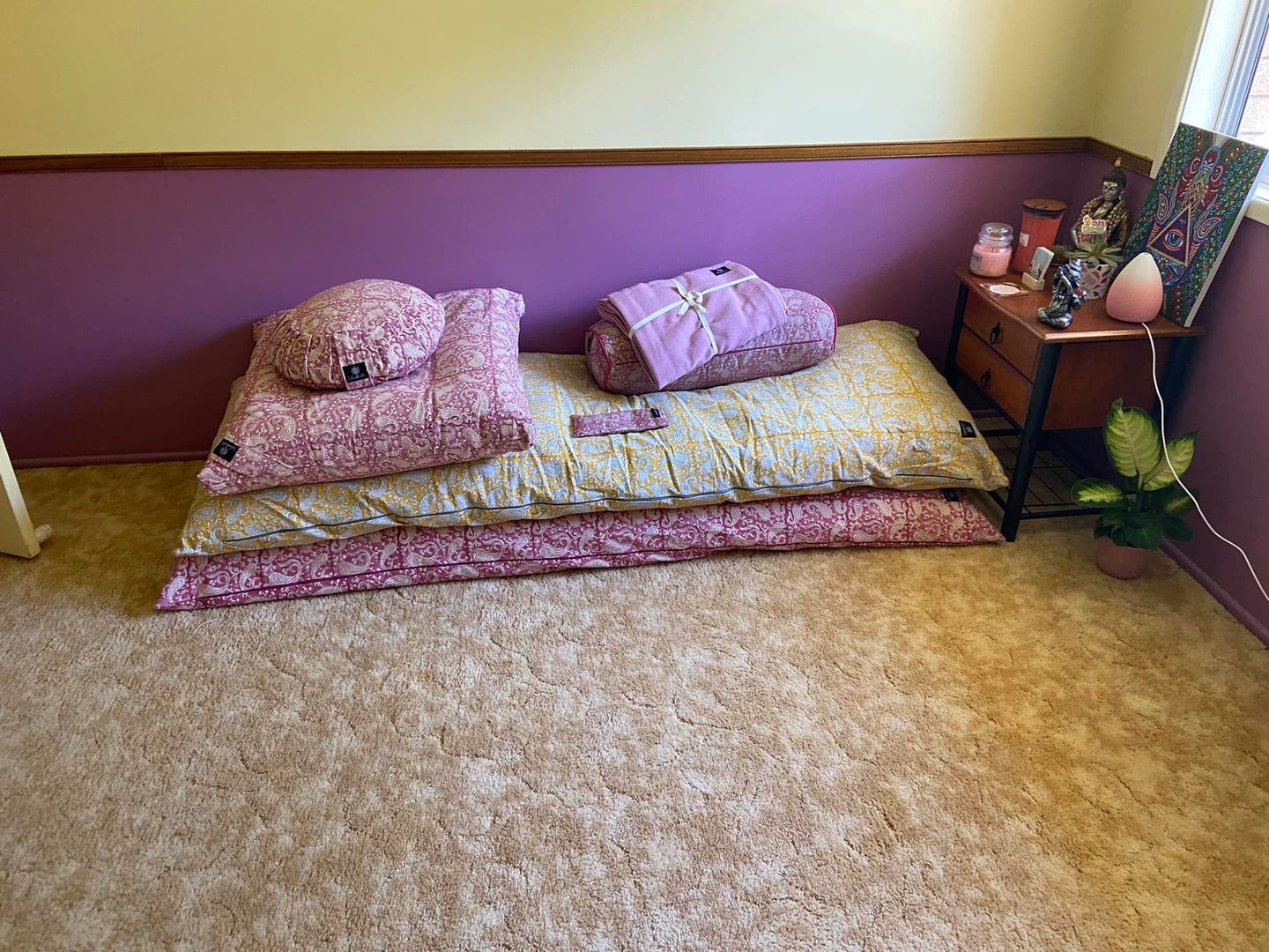 Customer photo review of Meditation cushion paisley pink zabuton