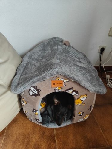 Customer photo review of Foldable Dog House Pet Cat Bed Winter Dog Villa Sleep Kennel Removable Nest Warm Enclosed Cave Sofa Pet Supply