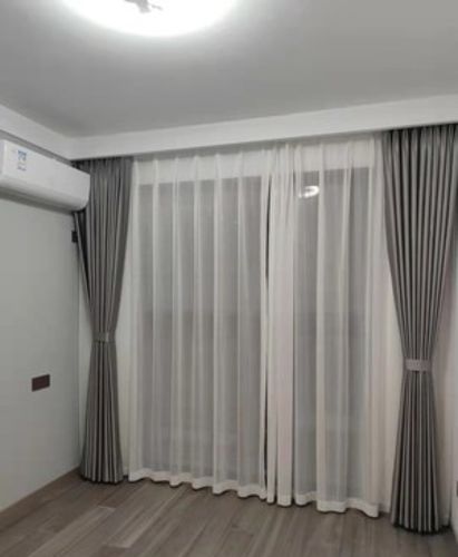 Customer photo review of Draperie Blackout Uni Gri Inchis Textura Usor Lucioasa - Prindere cu Rejansa