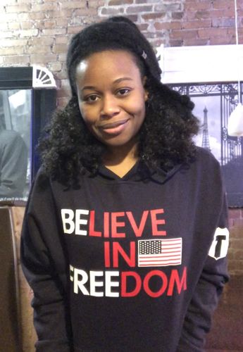 Customer photo review of Believe in Freedom Hoodie