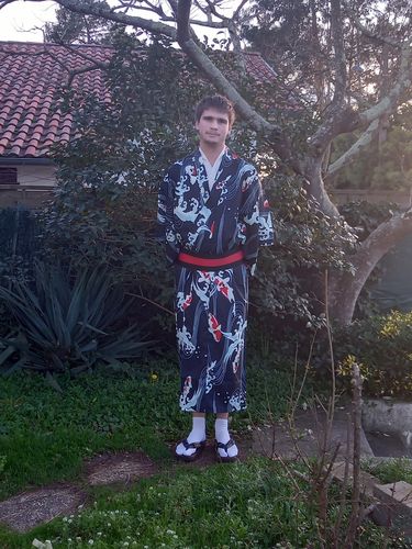 Customer photo review of Kimono Japonais Homme Motif Carpe Koï