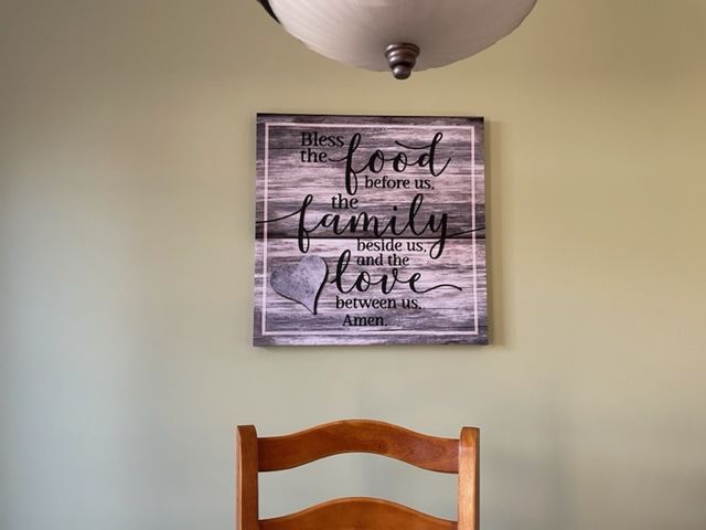 Customer photo review of "Food, Family, Love" Premium Canvas