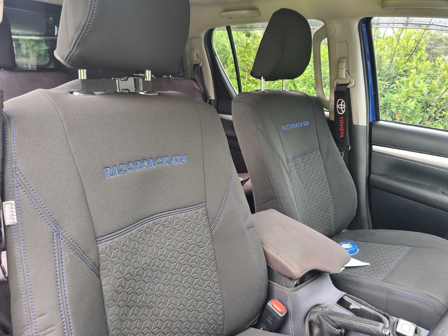 Customer photo review of Toyota HiLux 8th Gen Premium Neoprene 2x Front Seat Covers (Made to Order)