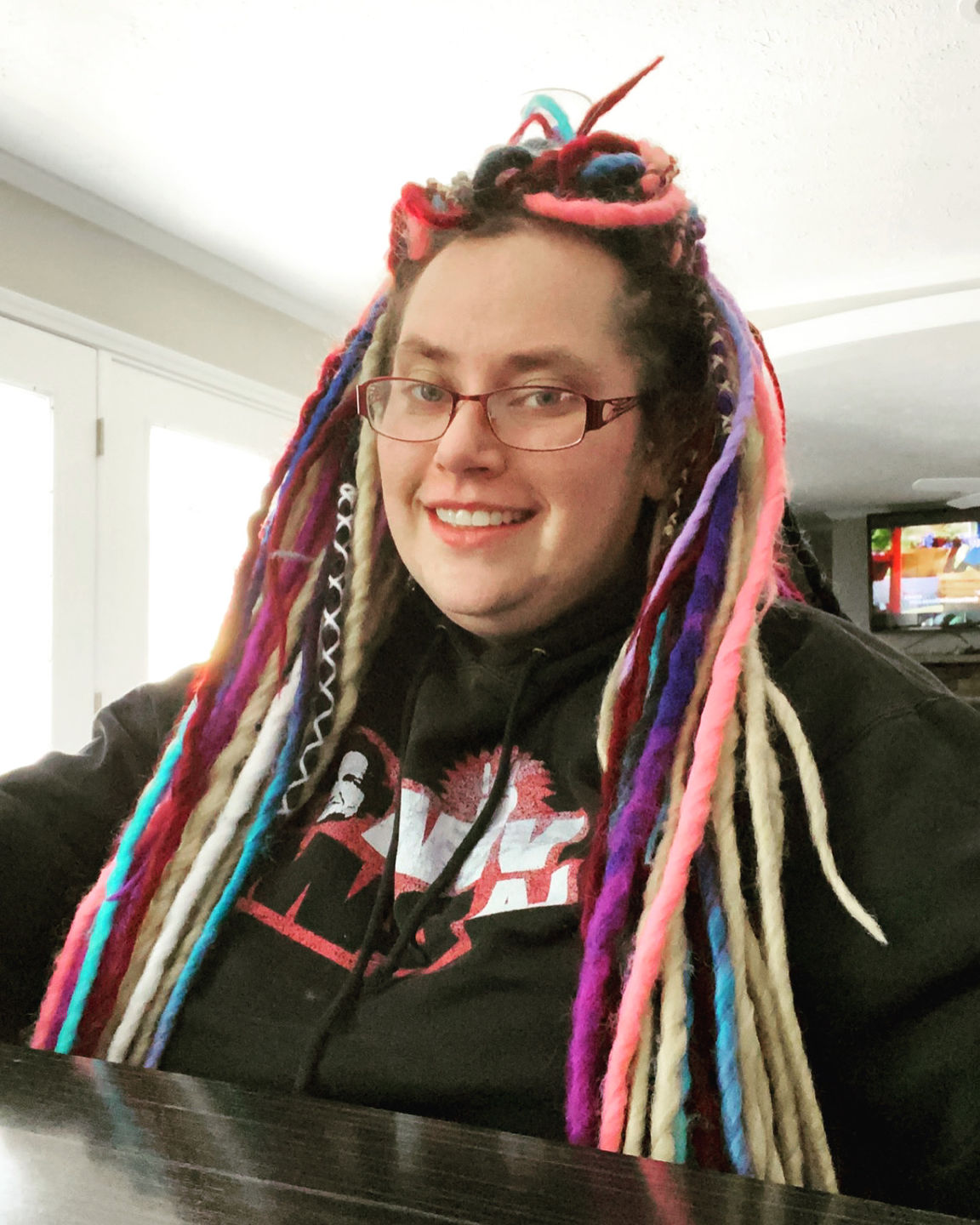 Customer photo review of Cotton Candy Melt - (1 pack of 5 Dreads)