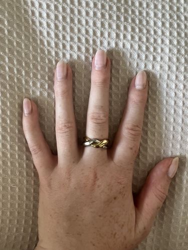 Customer photo review of Gold Silver Intertwined Band