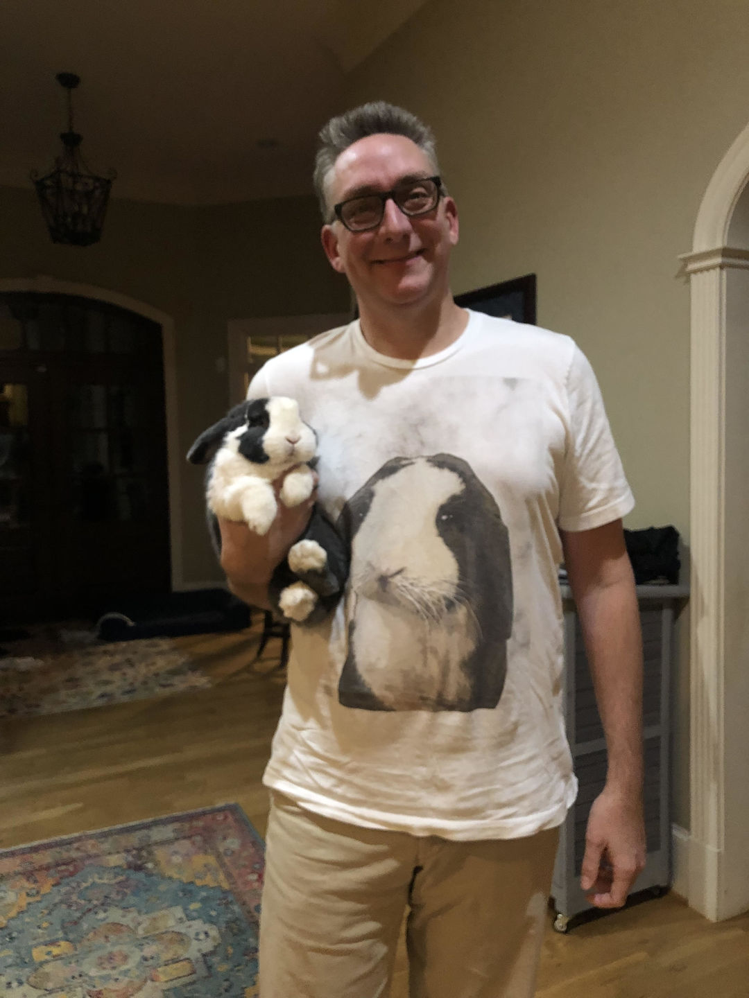 Customer photo review of Custom Pet Art Mens Crew Neck T-shirt
