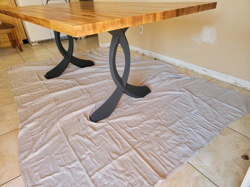 Customer photo review of Metal Table Legs, Dining Table Legs, Furniture Legs, Set of 2 pcs, Flowyline Metal Design | 418 Curva