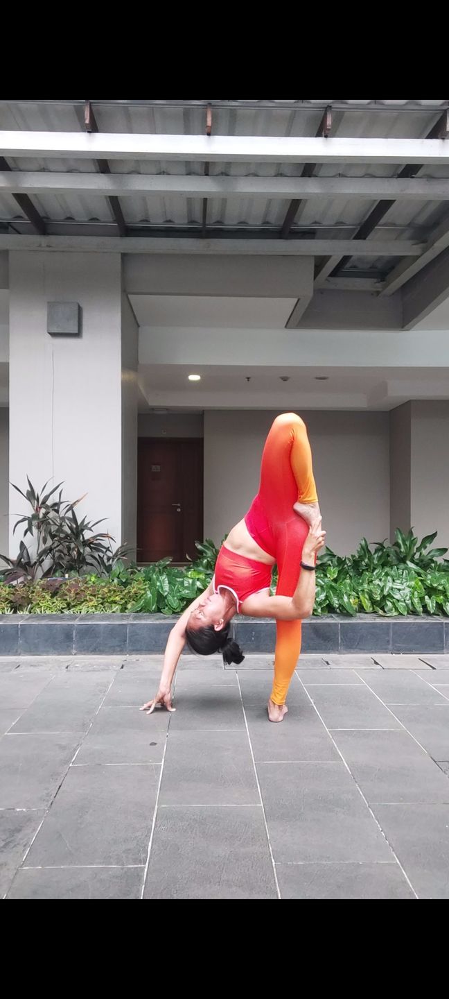 Customer photo review of Solid Hot Orange Sports bra