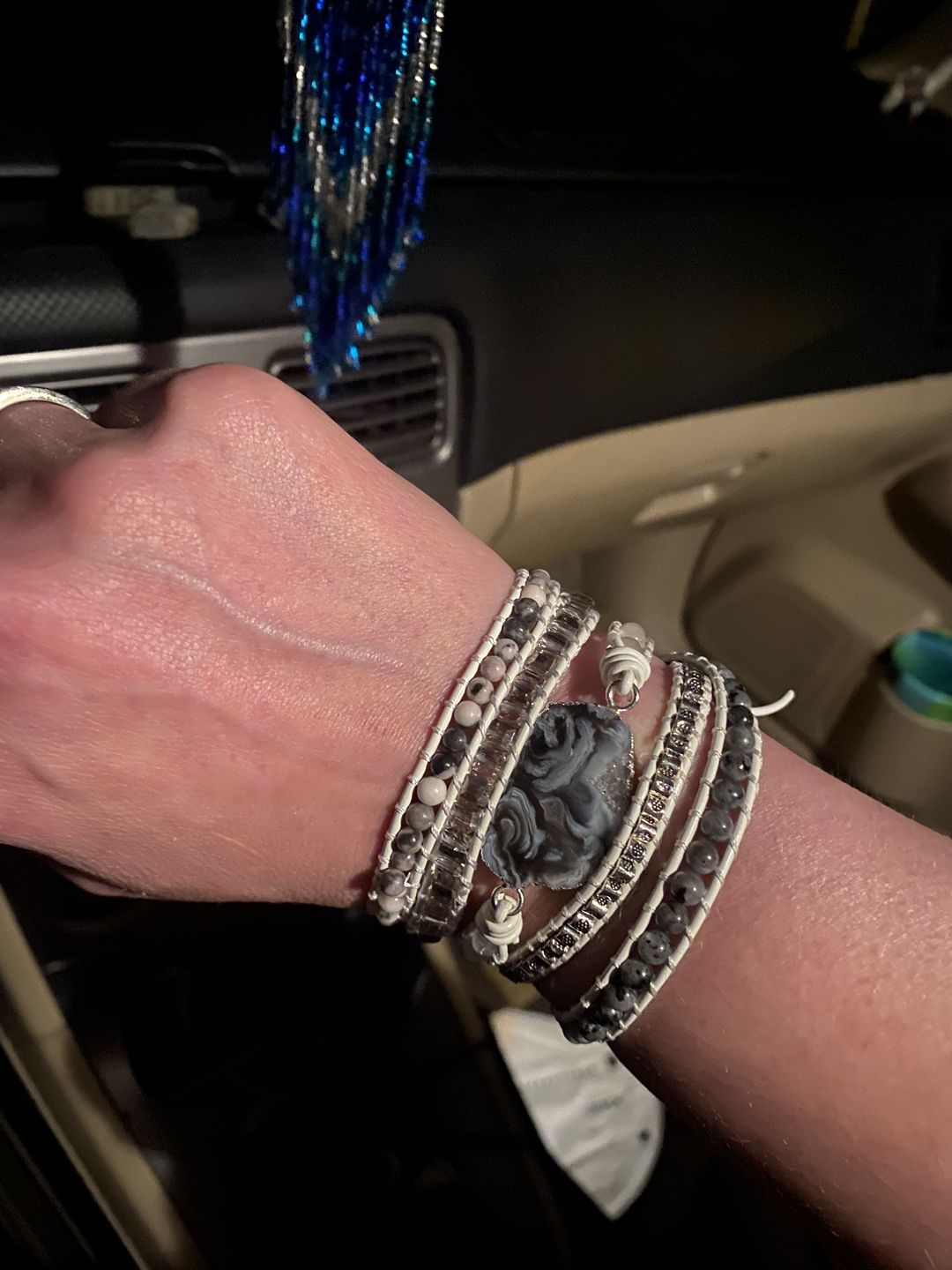Customer photo review of Magical White Labradorite & Druzy Bracelet