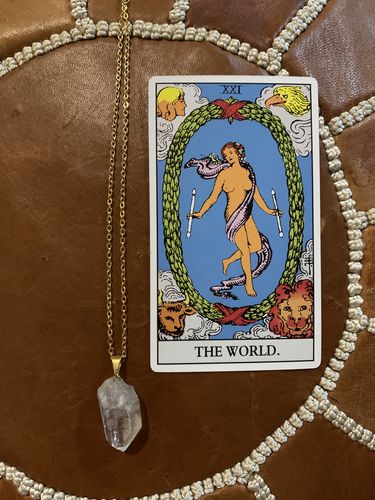 Customer photo review of Quartz Point Pendant- Gold