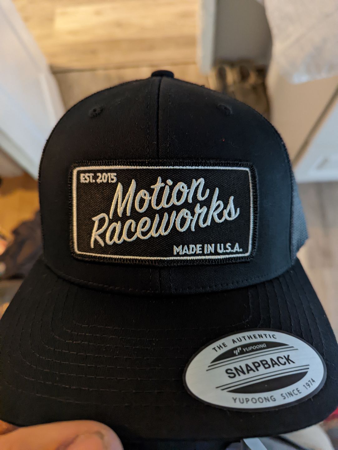 Customer photo review of Motion Heritage Hat Black/Black Snapback