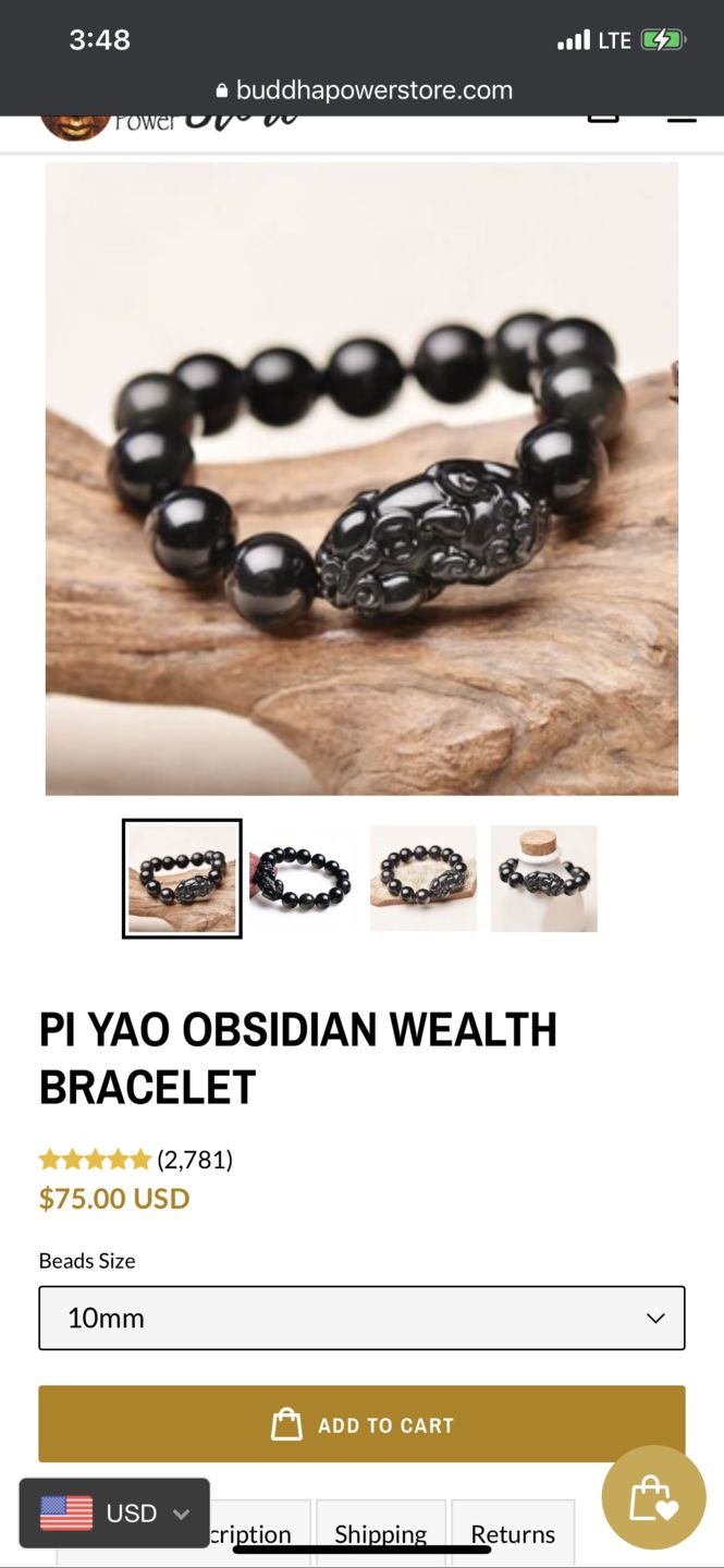 Customer photo review of Pi Yao Obsidian Wealth Bracelet