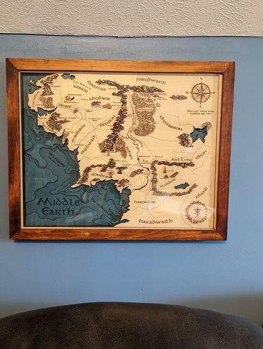 Customer photo review of 3D EARTH WOOD MAP