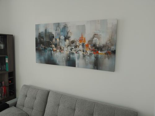 Customer photo review of 'City Scene' Framed Canvas (56" x 28")
