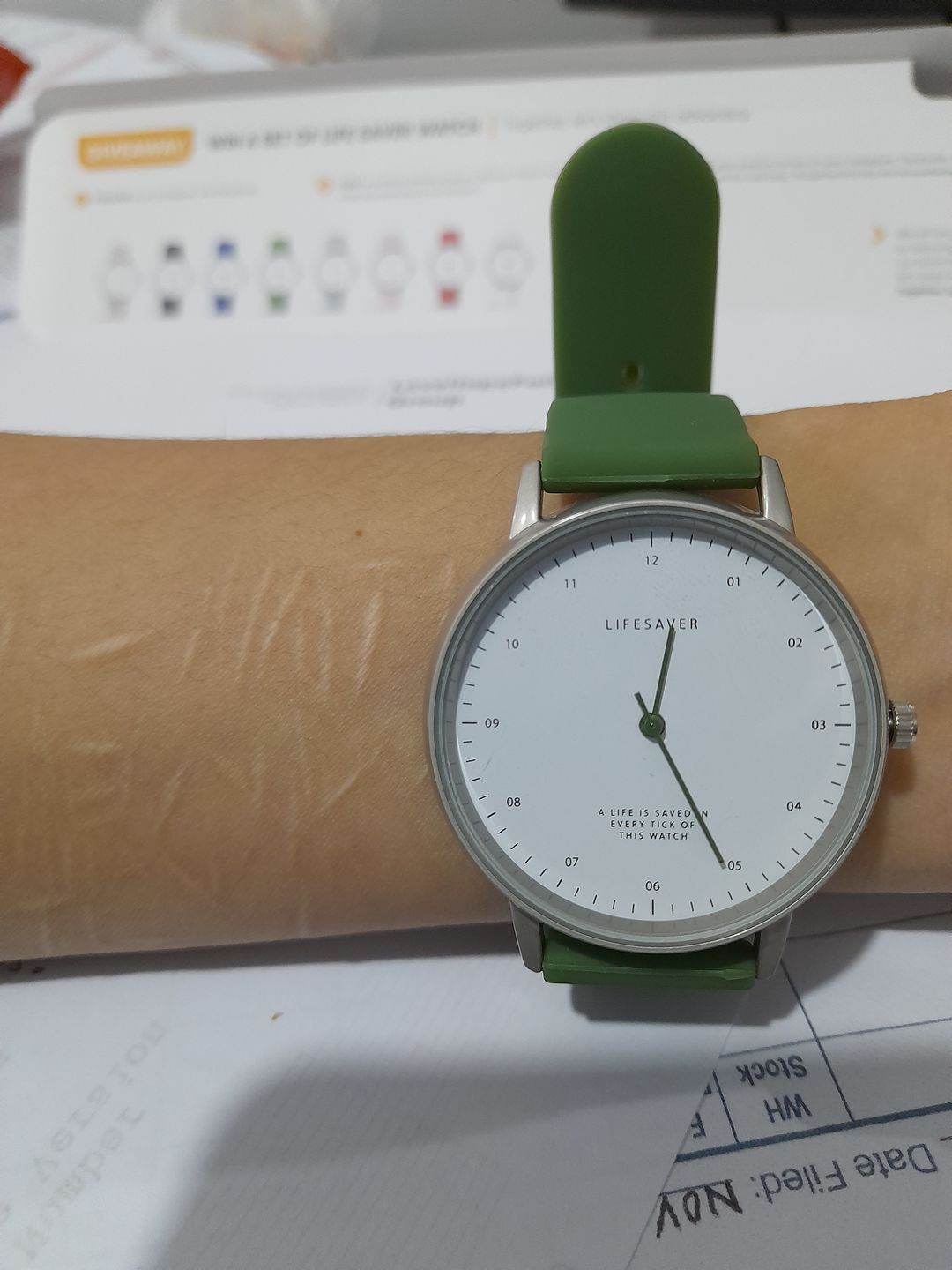 Customer photo review of Life Saver Watch 4.0 – Army Green