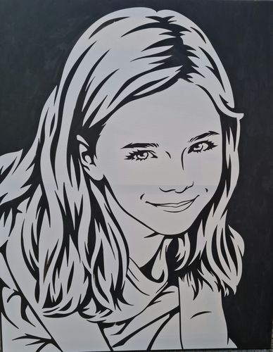 Customer photo review of Porträt auf Leinwand zum Selbermalen
