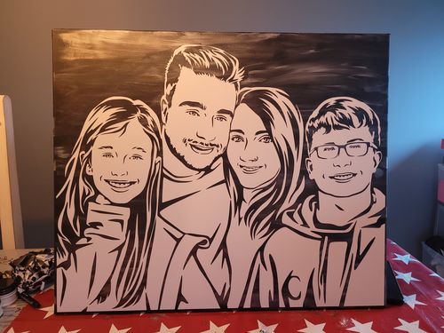 Customer photo review of Porträt auf Leinwand zum Selbermalen