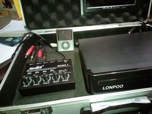 Customer photo review of Moukey Compact Studio Audio Stereo Mixer, for Clubs Bars Stage Mixing Desk Microphone Guitar Bass Keyboard