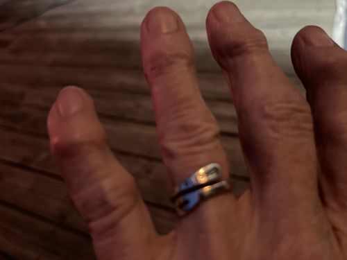 Customer photo review of "BLESSED" Sterling Silver Cross Ring