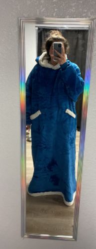 Customer photo review of The Long Flannel Blanket Hoodie
